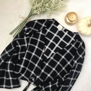 Plaid tie front top